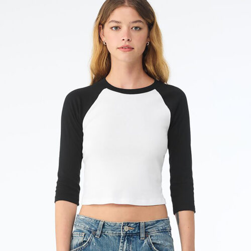 Women’s micro rib 3/4 raglan baby t-shirt