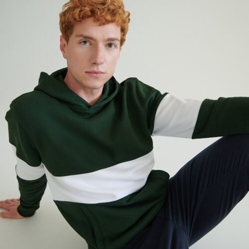Heavyweight panelled hoodie