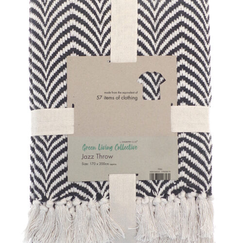 Recycled mixed-fabric throw